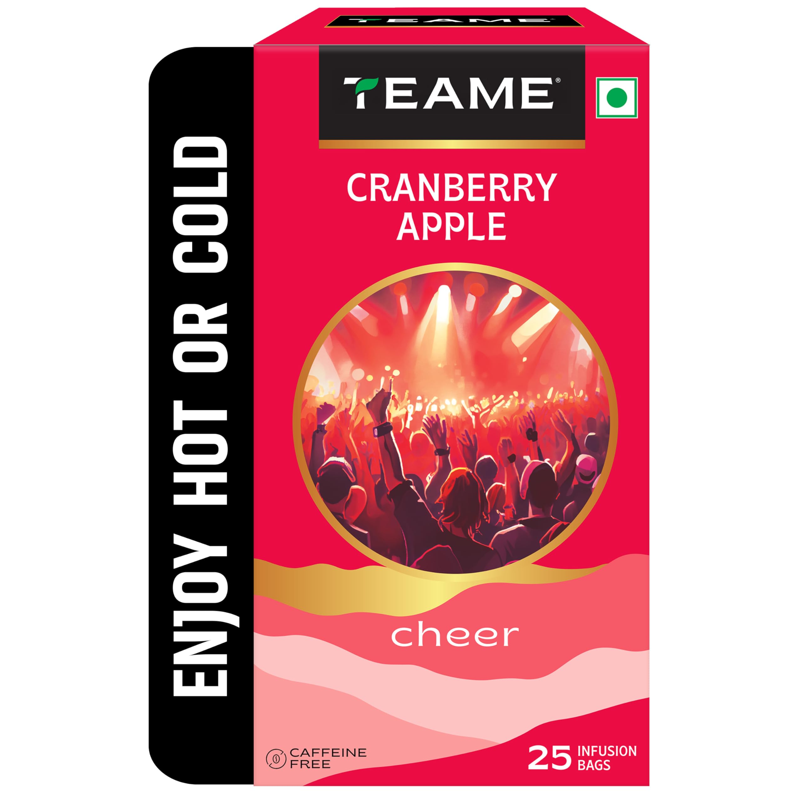 Cranberry Apple Tea - 25 Tea Bags | Fruit Tea Bags | Non Caffeine | Sugar Free
