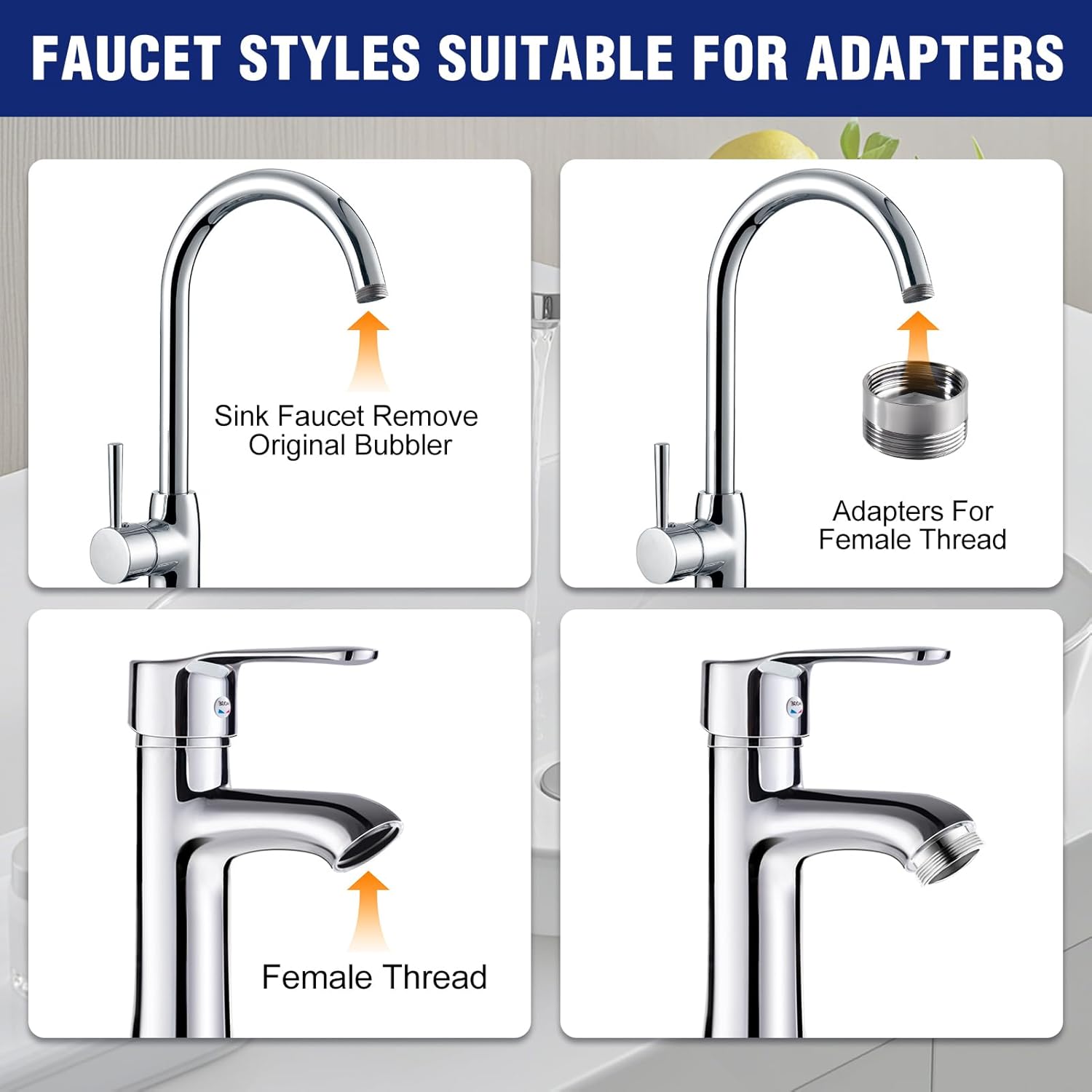 12 PCS Faucet Adapter Kit Brass Aerator Adapter Set Kitchen Sink Aerator Adapters Male to Female Water Hose Connector for Garden Hose Water Filter Sink Faucet Diverter