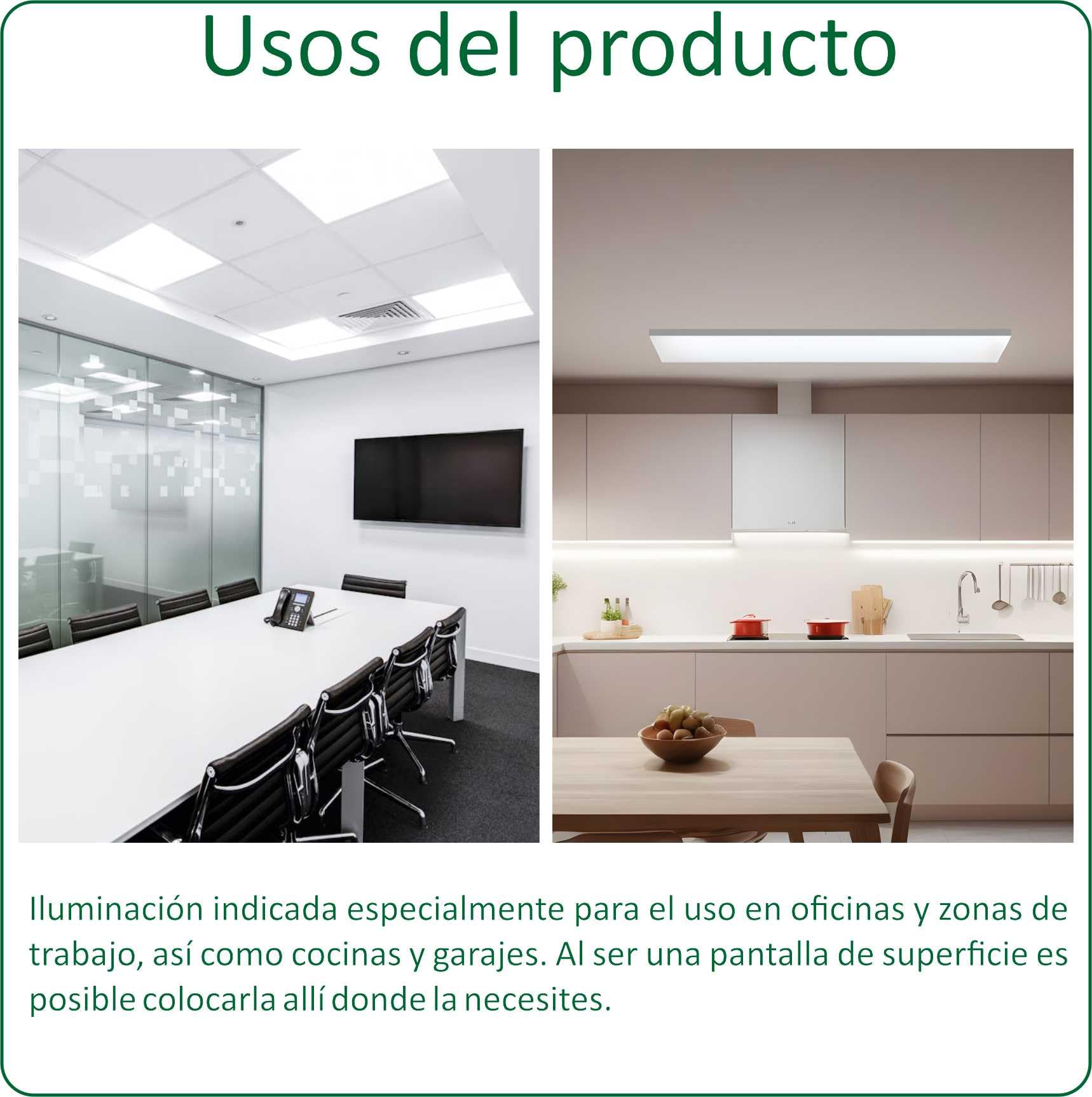 VZLED - Panel LED Superficie para Cocina, Plafón LED Techo 120X30, 40W Blanco Frío 6500ºK (Pack 1)