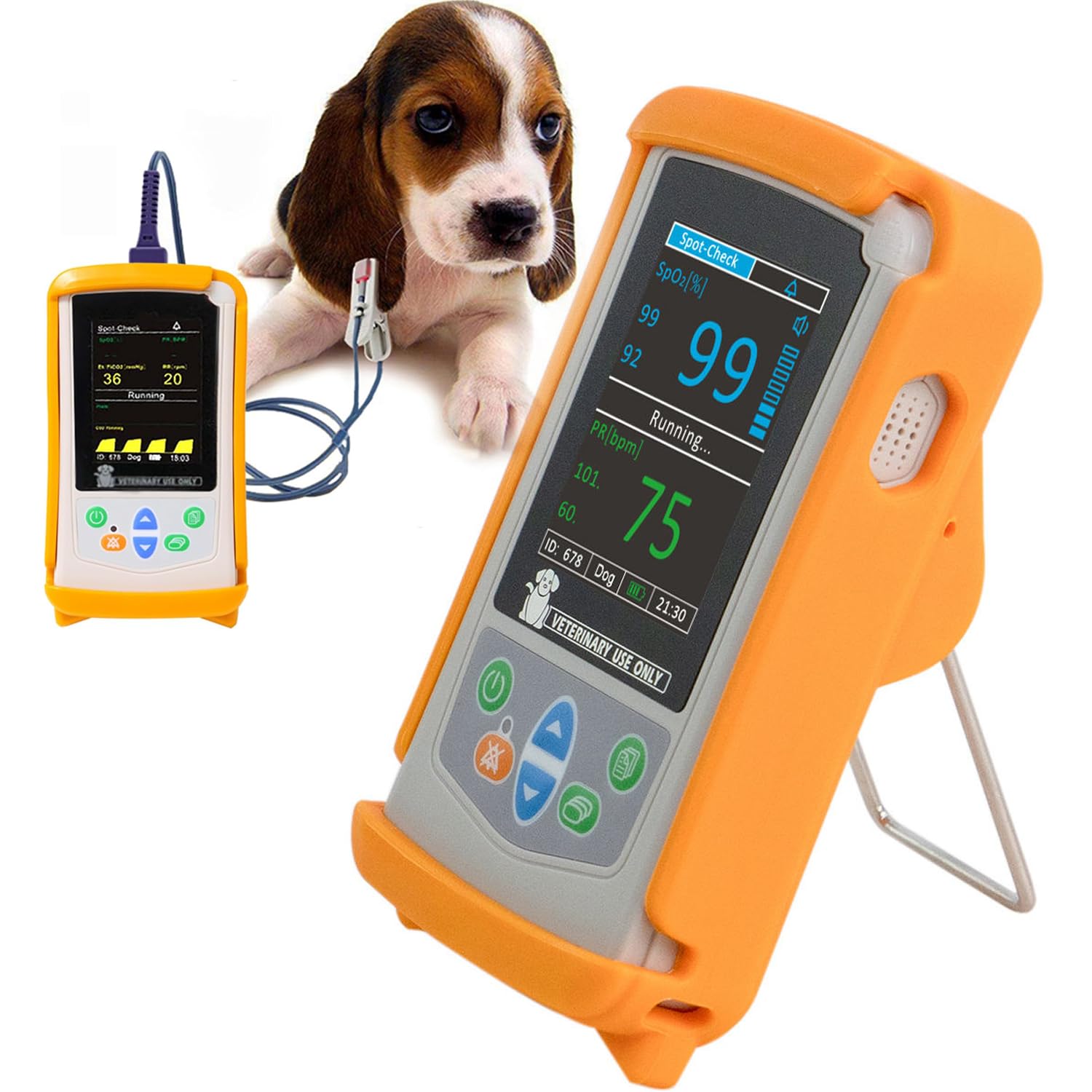 Tragbares Veterinär-Pulsoximeter, Sauerstoffmonitor Für Tiere, SpO2/Pulsfrequenzmonitor Mit Ohr-Zungen-Sensor, 2,8-Zoll-LCD-Bildschirm, Für Katzen, Hunde, Haustierkrankenhaus