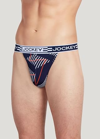 Jockey Men's Underwear Sport Cooling Mesh Performance String Bikini, Naval Blue, M