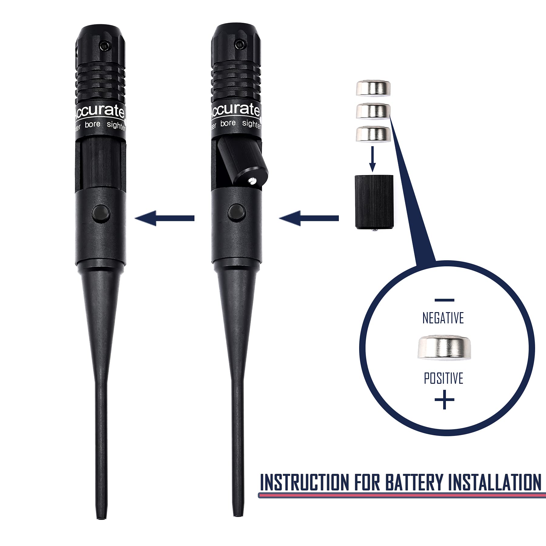 Meirui Red Laser Bore Sight Kit for .22 to .50 Caliber, Red Dot