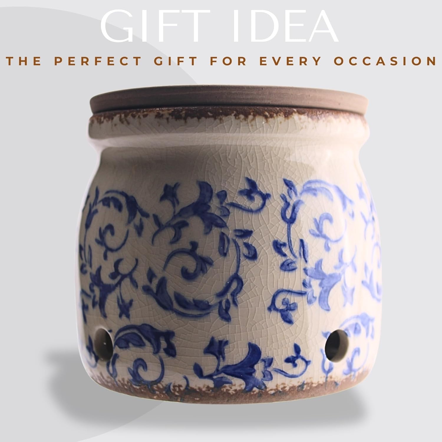 Okavango Garlic Keeper - Terracotta Garlic Container - Garlic Storage - Garlic Holder Countertop - Garlic Holder Ceramic - Jar - Saver -Bowl - Cellar (Ivory, 16oz)