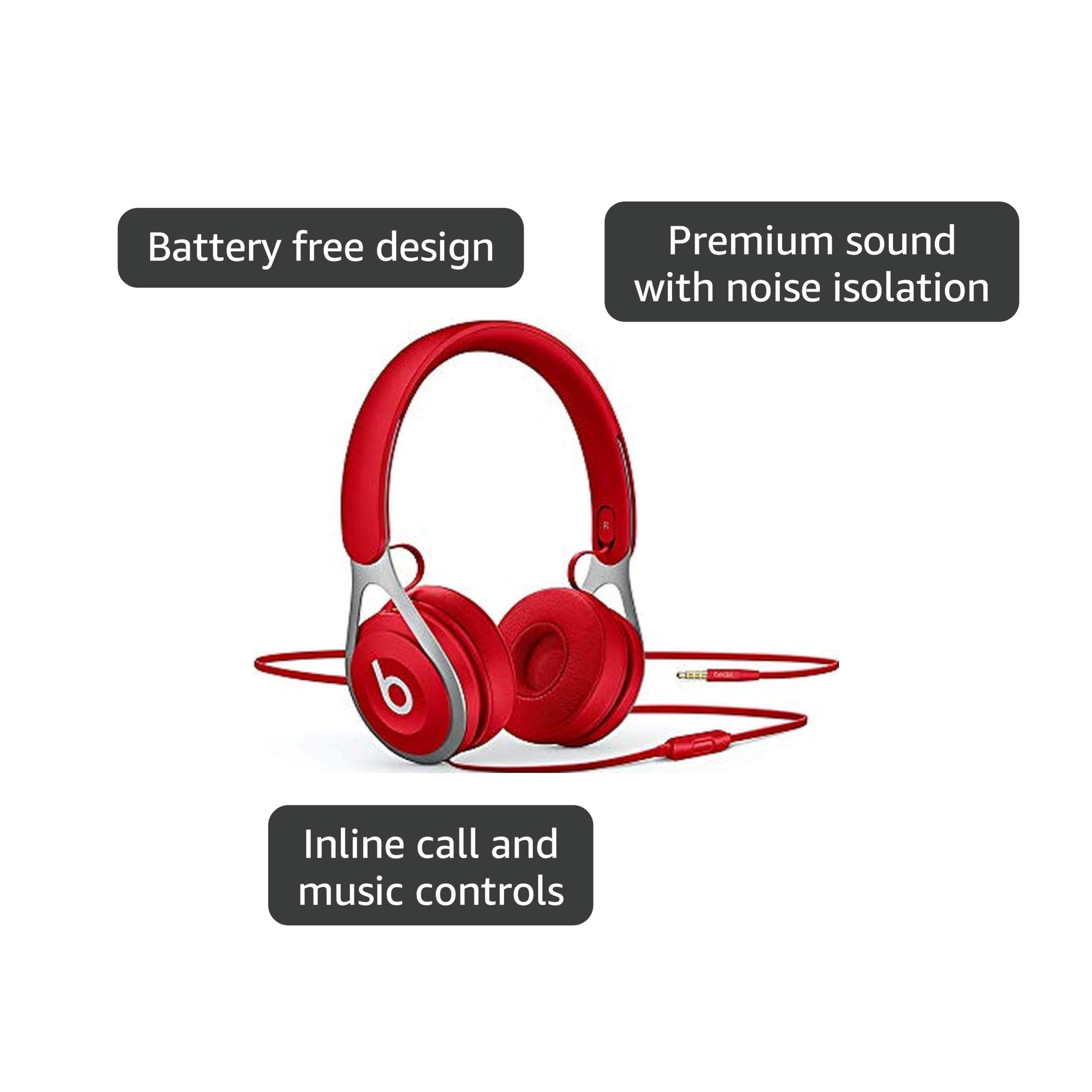 Amazon.com: Beats EP Wired On-Ear Headphone, Red (Renewed