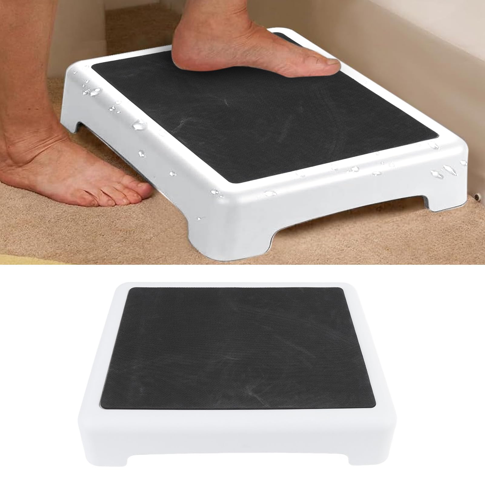 Fyearfly Taburete para ducha de baño, plataforma antideslizante, elevador portátil con alfombrilla antideslizante para baño, bañera y coche