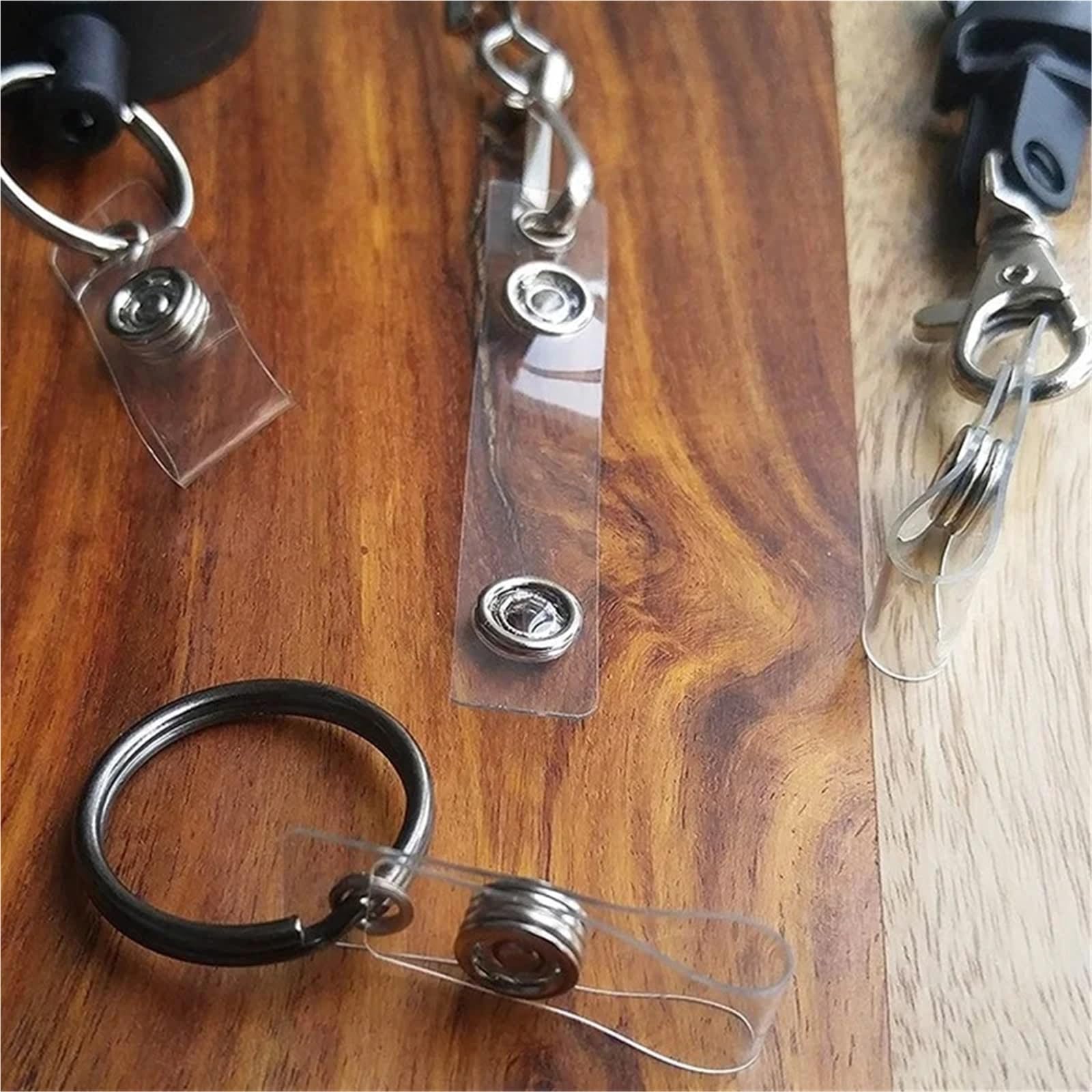50 x transparente Umhängebänder für Ausweishalter, Schlüsselanhänger, Brusttasche