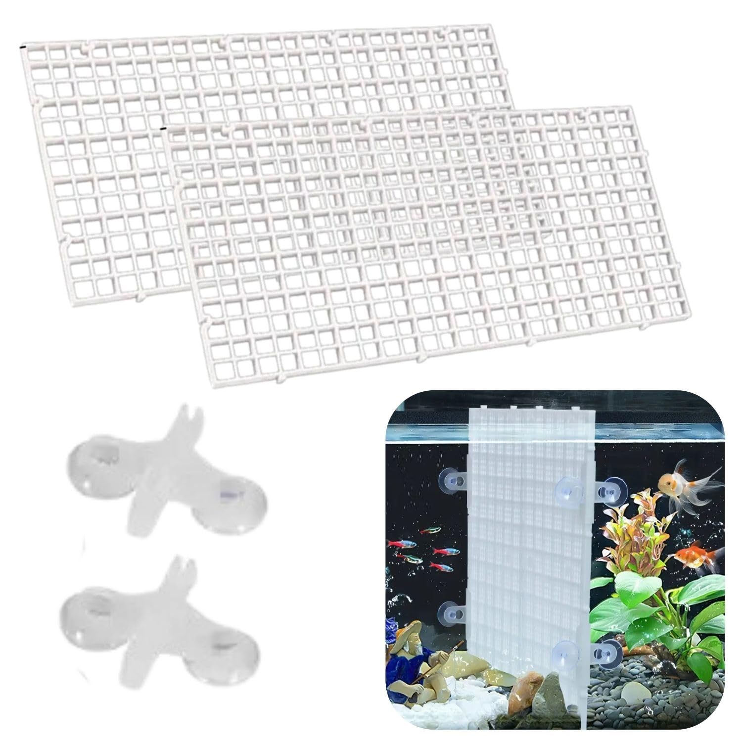 VAYINATO® Black (2 Pcs Egg Crate & 2 Pcs Divider Clip) Plastic Partition Board Grid Divider Tray Egg Crate, Aquarium Fish Tank Filter Bottom Isolation Board by Petzlifeworld (B0CRNP9J8Y) Amazon Price History, Amazon Price Tracker