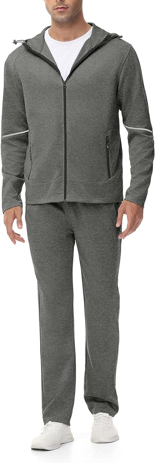 YSENTO Men's Track Sweat Suits 2 Pieces Sets Zipper Pockets Hoodie Jogging Outfits Warm Up Tracksuit Sweatsuit
