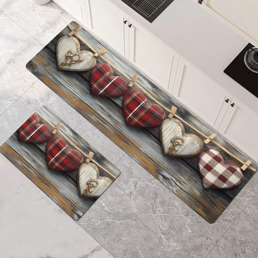 Alfombras de cocina evitan resbalones juego de 2 piezas lavables súper absorbentes para pasillo