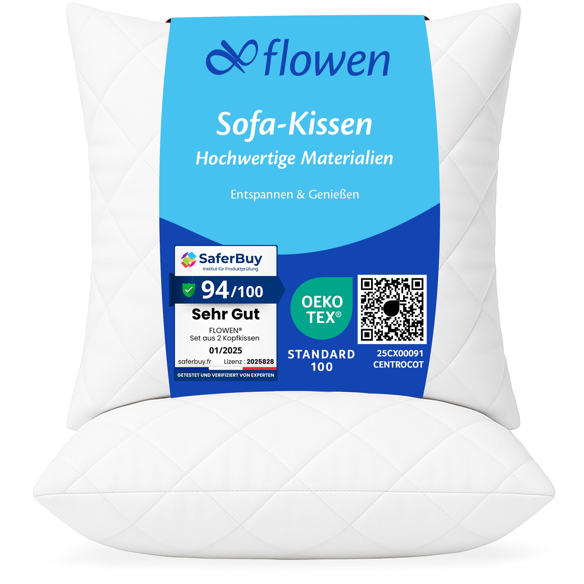 Kissenbezüge 100% Baumwolle - Verschiedene Größen 30x30 Bis 50x50, OEKO-TEX Zertifiziert