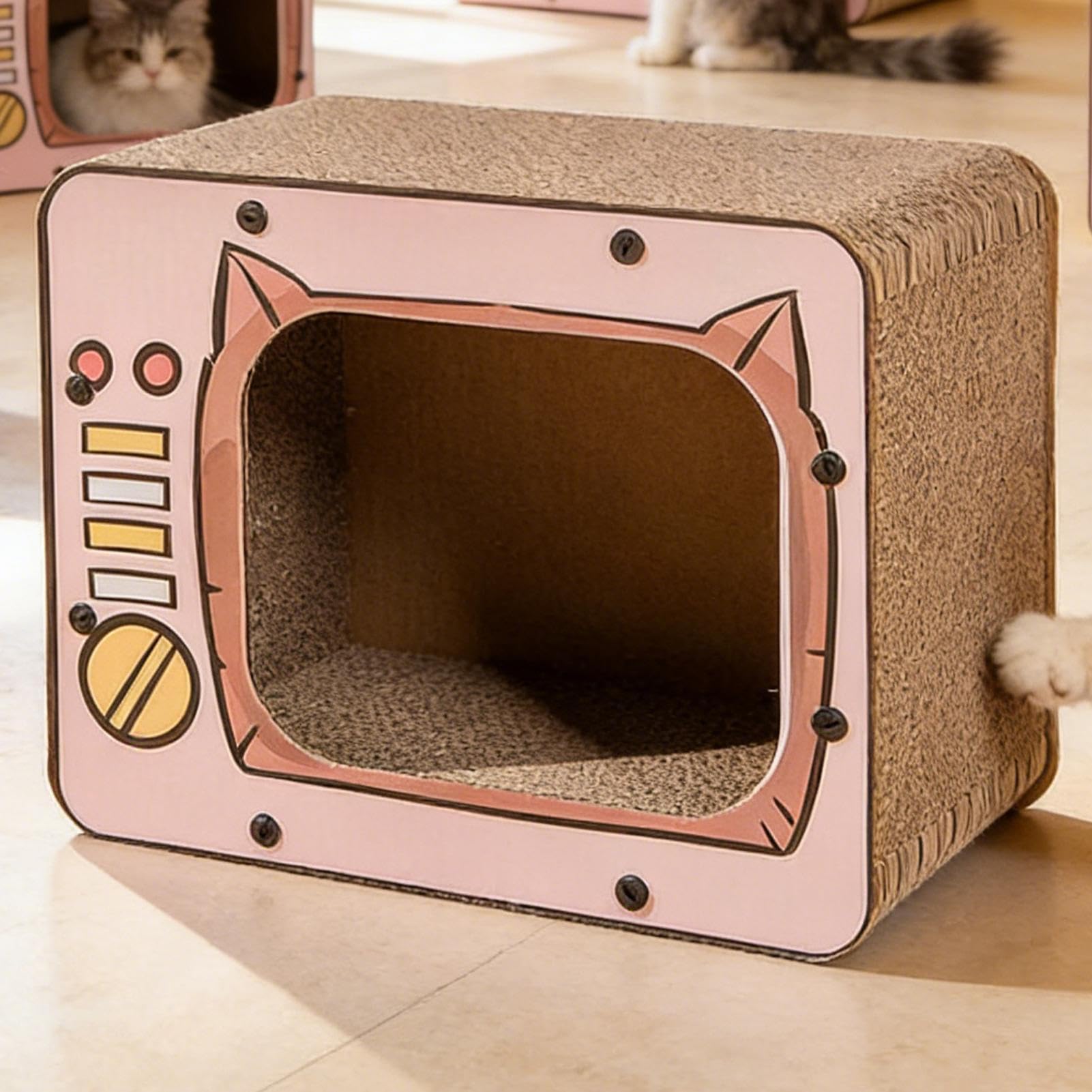 Maison À Griffoirs Chat,Jeu Interactif De Grimper pour Animaux | Maison en Carton avec Planche À Gratter pour Chat | pour Protection Meubles Enrichissement Jeu Exercice Petits Animaux D'Intérieur