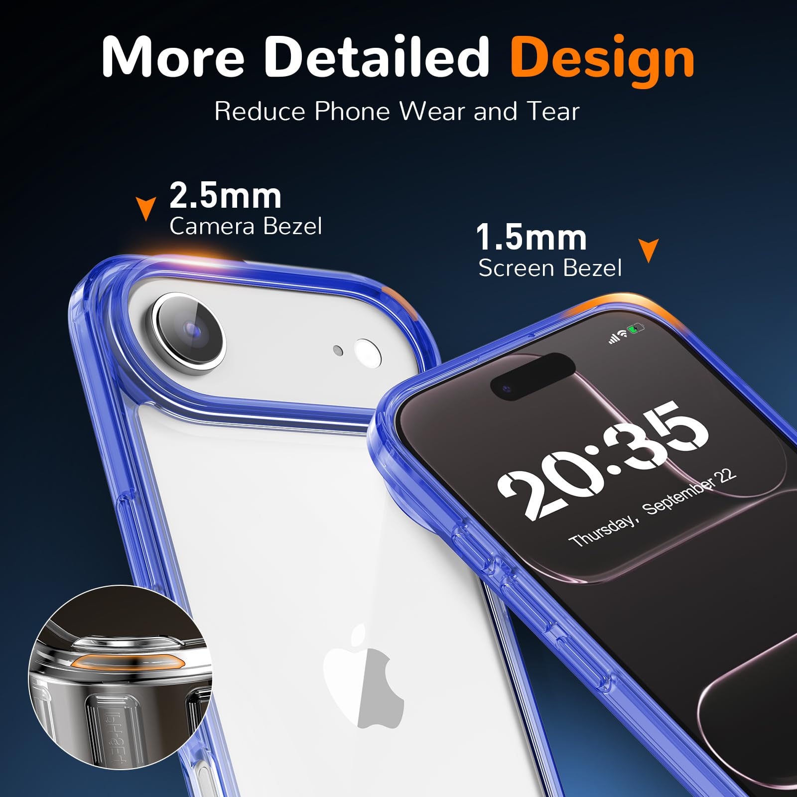Clear Case for iPhone 15, Ultra Thin, Shockproof TPU Cover, Anti-Yellowing, Crystal Clear, Phone Case for Apple iPhone 15 - Clear — view 380