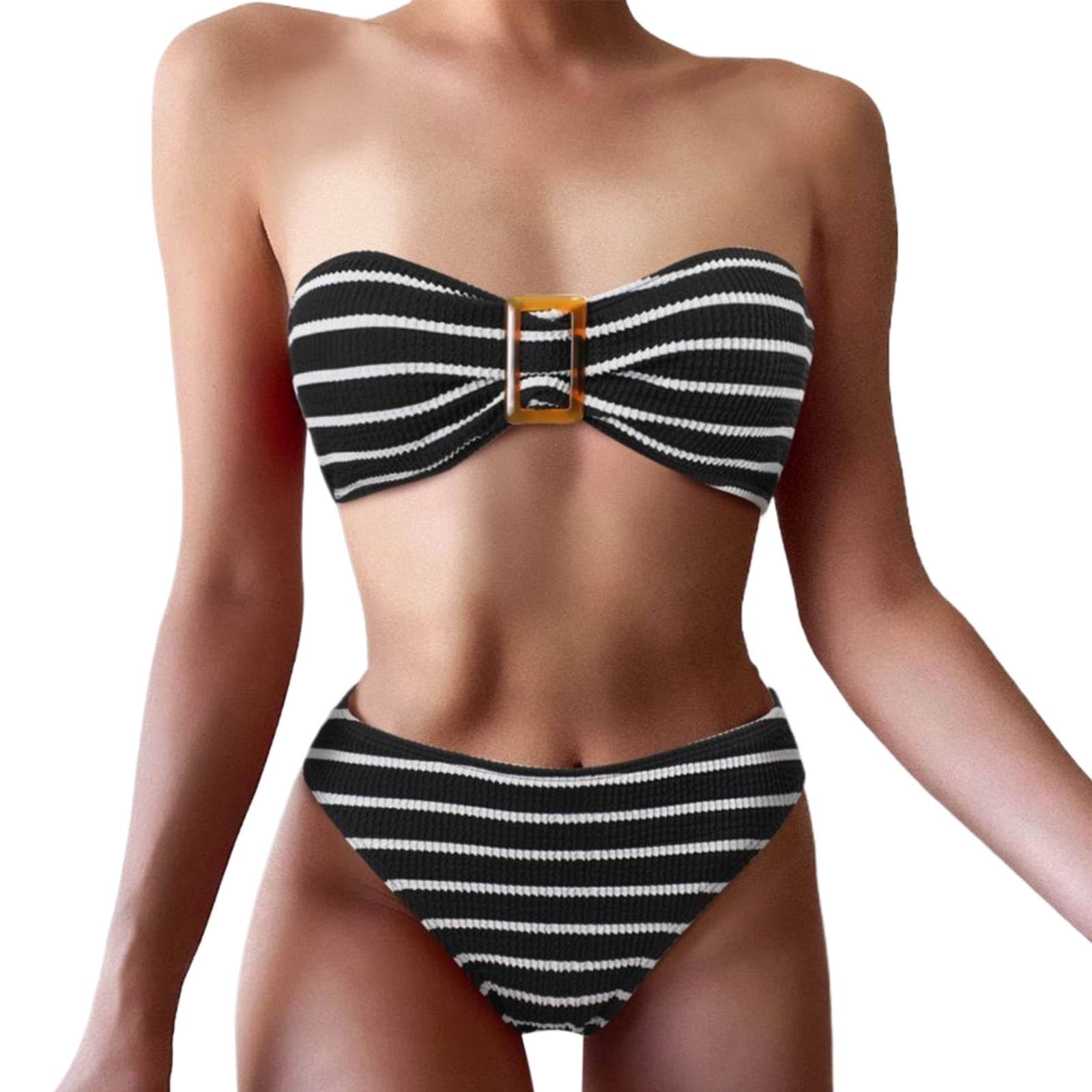 Genérico BañAdor para Mujer Top Sexy Mujer Traje de baño de Bikini Triangular Dividido sin Tirantes para Mujer Primavera/Verano Bikini Mujer Tanga BañAdor Mujer
