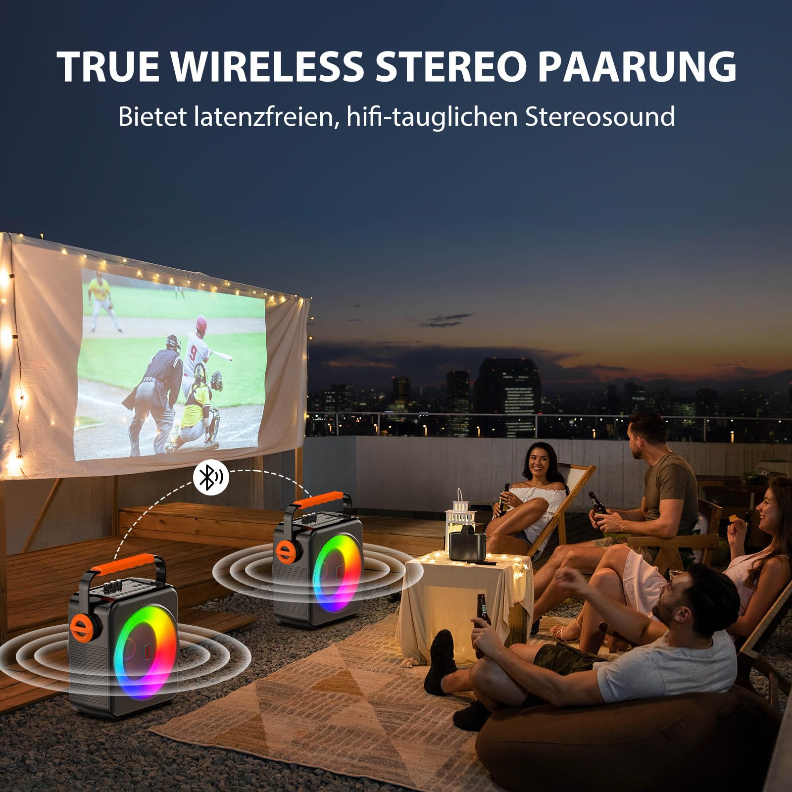 JYX Machine Karaoke 2 Micro Sans Fil, Portable Bluetooth 5.3, 120W Enceinte Bluetooth avec Lumière RVB, Puce DSP Cœur, Système Karaoké Idéal pour les Fêtes
