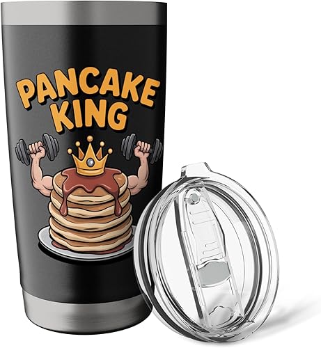 Miniatura 5 de Pancake King Funny Breakfast Lover Bodybuilder Men Women Kid Stainless Steel Insulated Tumbler