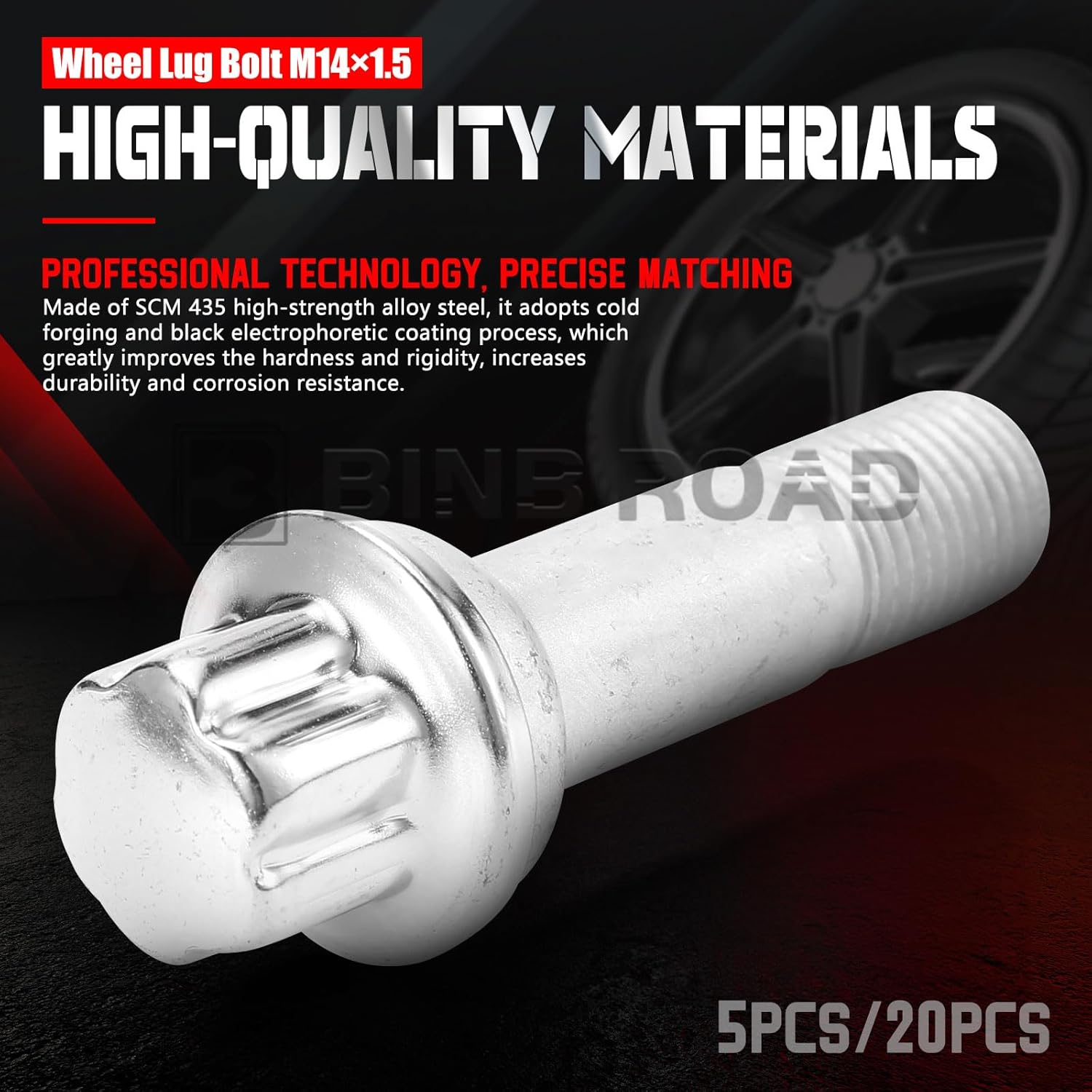 0009905407 9905407 Wheel Lug Bolt M14-1.5 Compatible with Mercedes-Benz AMG GT 43 CL200 G500 ML450 S320,20PC