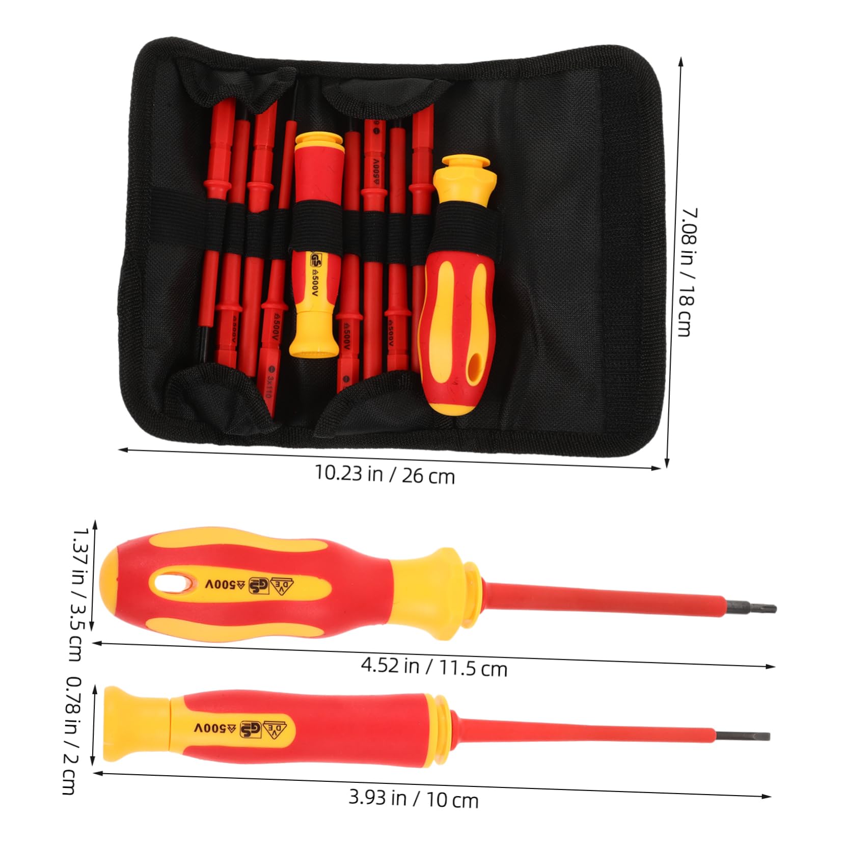 Tofficu 5 Set Cacciaviti Isolati per Elettricisti Kit Completo Elettrici per Riparazioni Domestiche e Lavori Elettrici Valigetta Inclusa Utensili Pratici e Sicuri per Ogni Occasione
