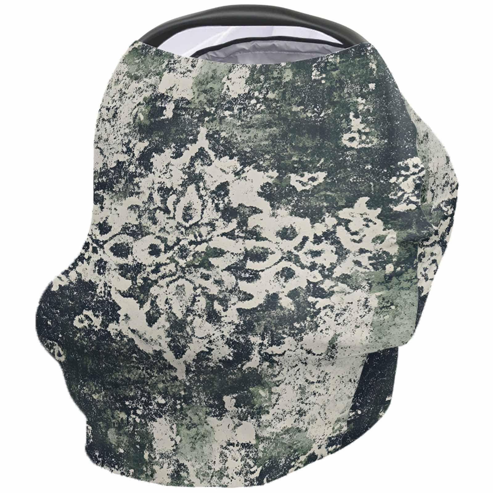 Nursing Cover for Breastfeeding Scarf, Abstract Dark Green Mottled Baby Car Covers Super Soft Multi Use for Canopy Shopping Cart Cover Blanket Stroller Cover