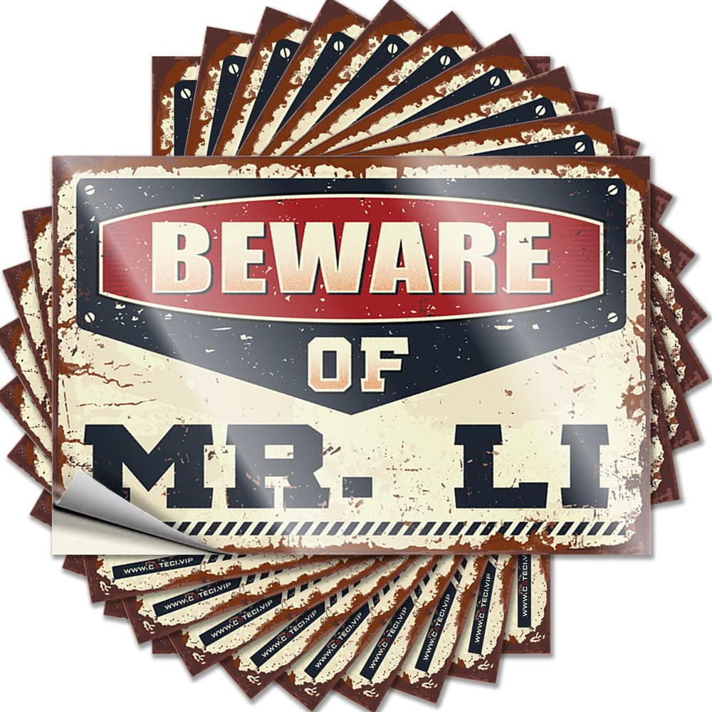 Rooms Decorations Cover Lettering Sticker | Beware of Mr. Li Happy Durable Vinyl Sticker Easy Apply for Billiards(8X12CM)