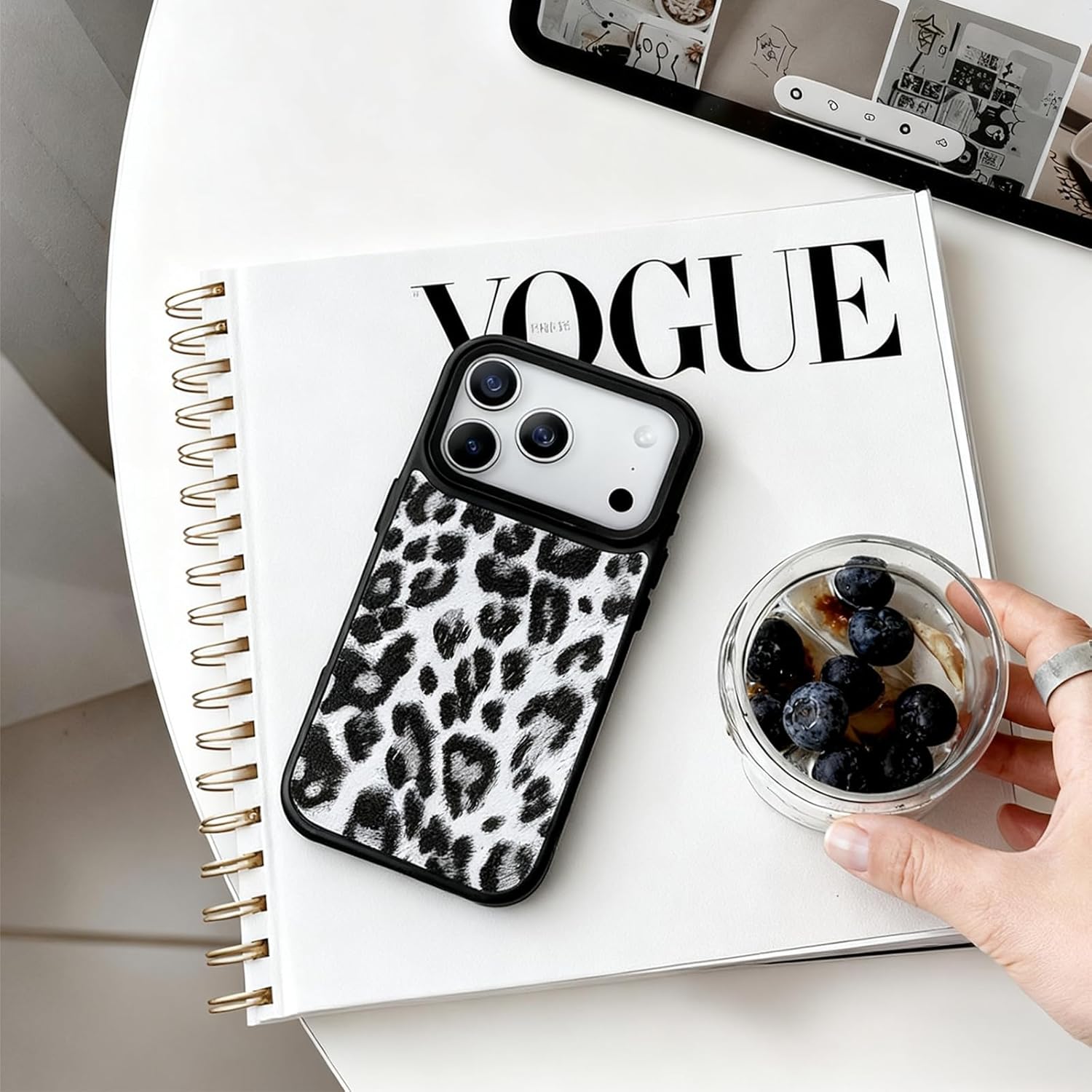 NIMASO for iPhone 17 Case, Girly Snow Leopard for Women Girls, Compatible with MagSafe, iPhone 17 Case Girl