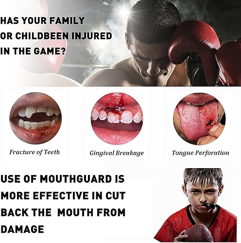 Miniatura 3 de Paquete de 3 protectores bucales para niños y jóvenes, protectores bucales para boquilla, dientes para MMA, boxeo, rugby, kickboxing, taekwondo