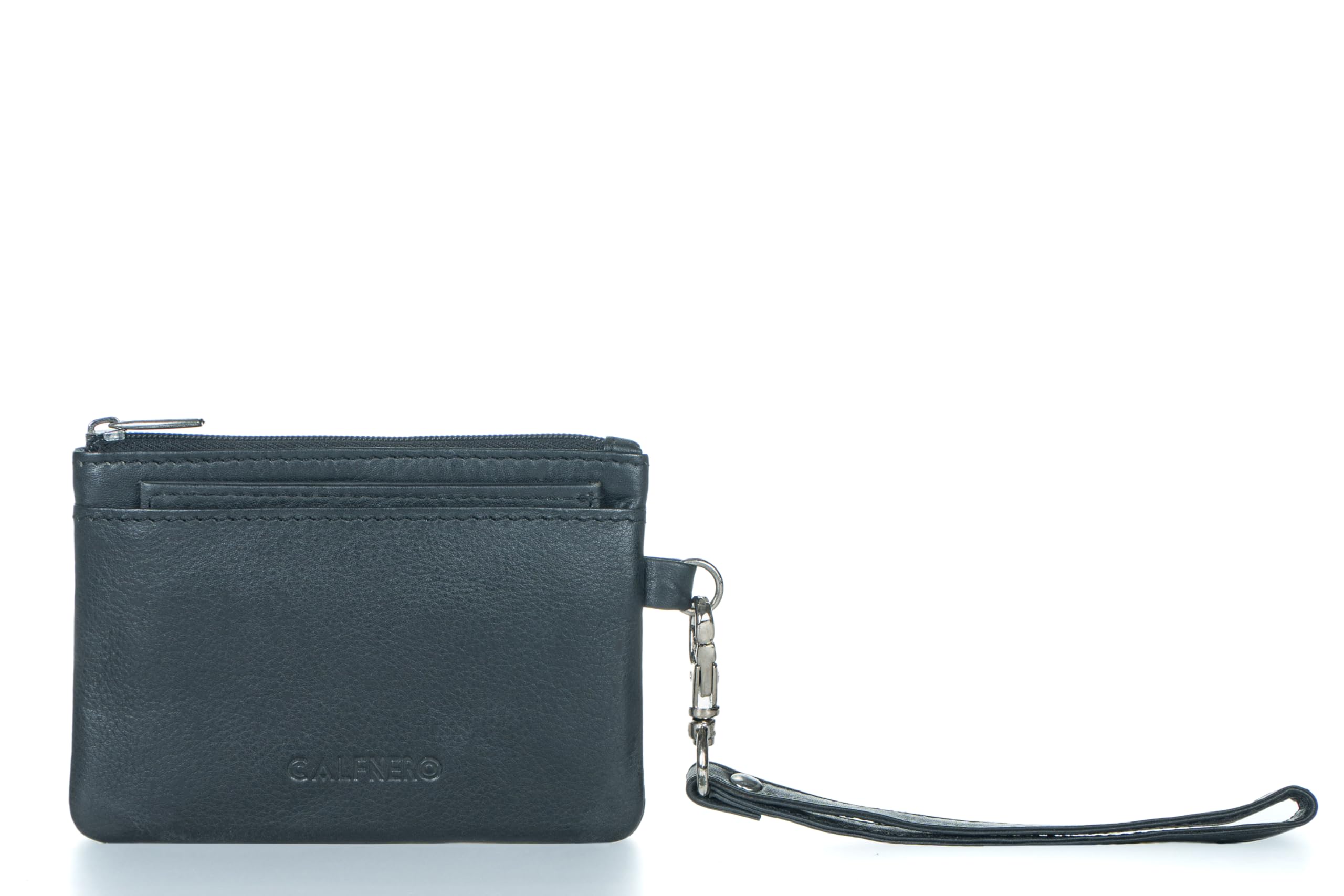 calfnero Genuine Leather Key Case/Coin Wallet Cum Card Holder (Black)-picture-24