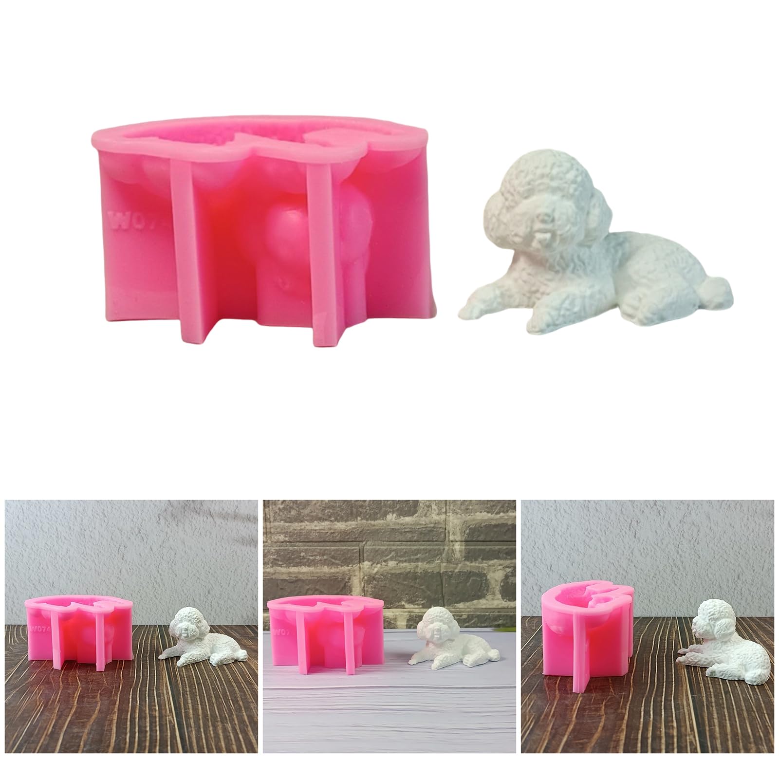 WZBHCZLJ Stampi in silicone a forma di animale a forma di cane per sapone, cioccolato, caramelle, torte, fondente, decorazione, cemento, gesso