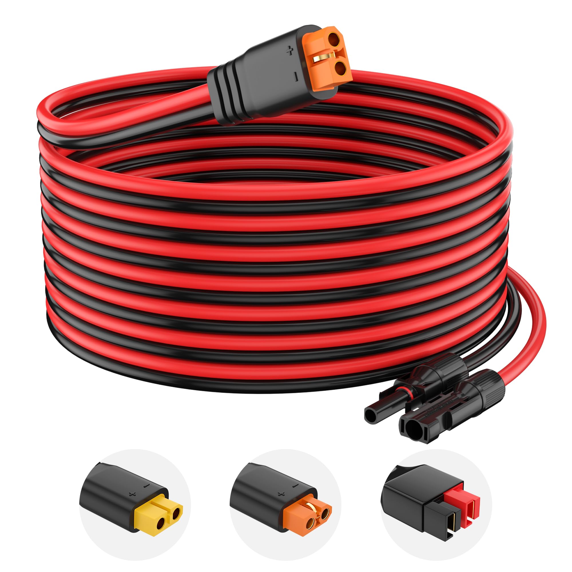 Solar to XT60i Extension Cable 12AWG 70FT XT60i Female Connector for RV Foldable Solar Panel, Portable Power Station, Solar Generator (70FT)