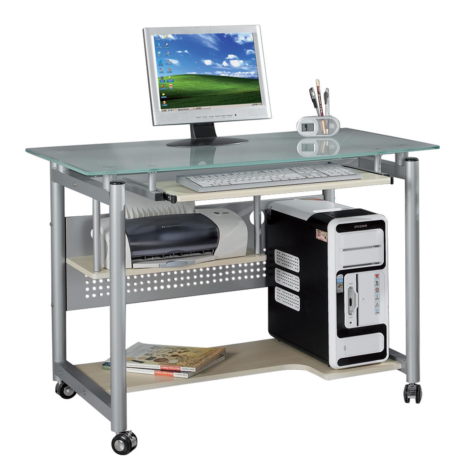 yelloo - Scrivania con Ruote Salvaspazio, Scrivania per Computer Picccola, per Ufficio, Cameretta, Scrivanie Moderne a Rotelle dal Design Semplice, Ideale per Zona Studio e Smart Working (Mod. WHEEL)