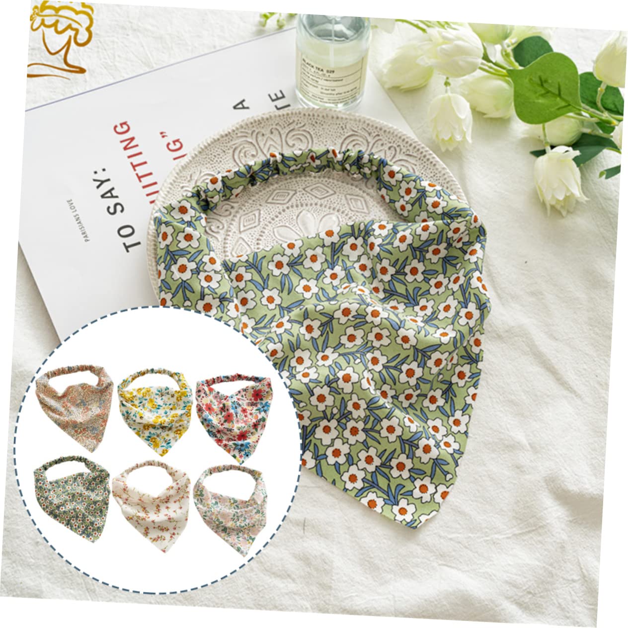 Didiseaon 18 Piezas Turbante De Flores Pañuelo Bohemio Lazos Para El Cabello Bohemios Turbantes Para El Cabello Para Mujeres Diademas De Mujer Banda Elástica Perder Tela Hebras De