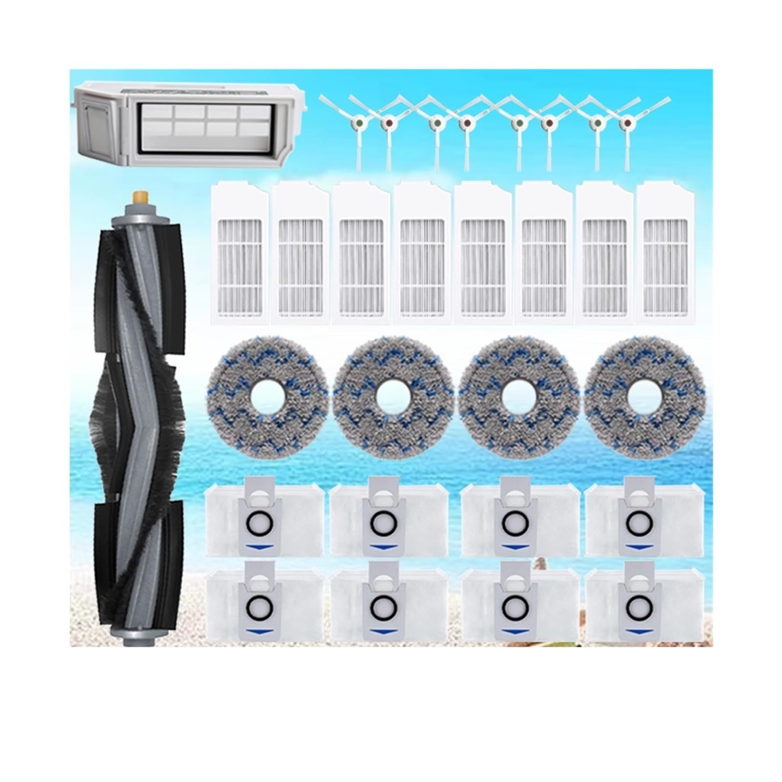 Kit De Rechange Chiffons Lavables Pour Robot Aspirateur Deebot X1 OMNI / T10 Turbo - 2 Plaques + 4 Chiffons Microfibre