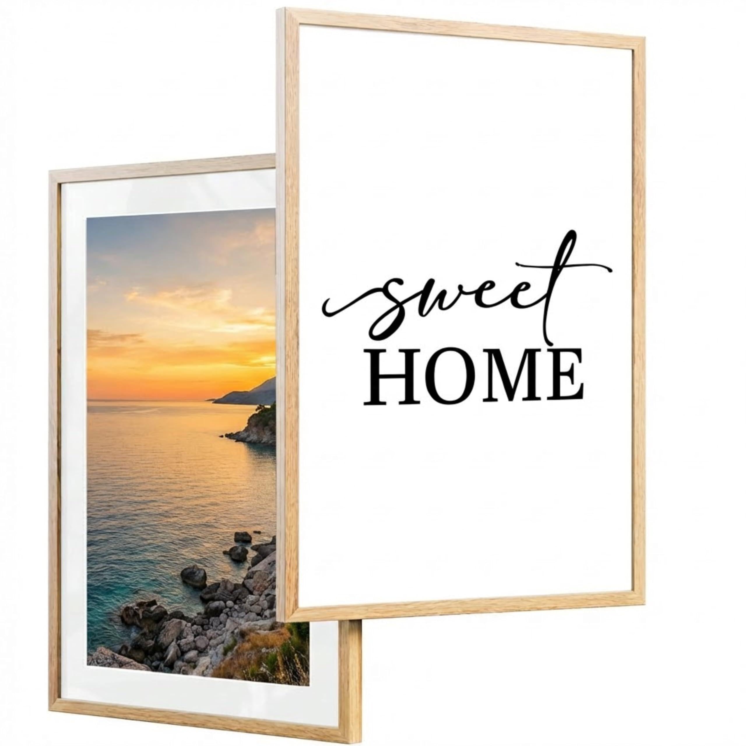 edihome, A3 Photo Frames (2 Units), 29.7 x 42 cm, Wood, Acrylic Sheet, for University Degree, Poster, Photographs, Wedding, Communion, Diplomas (Brown - 2 Units) — image 1
