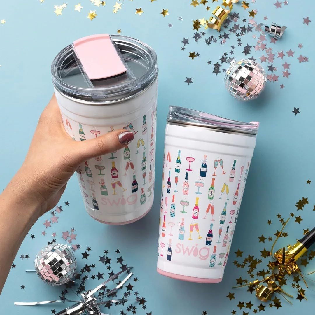 Swig Life 24oz Party Cup, Stackable Insulated Travel Coffee Tumbler with EZ Slider Lid, Cup Holder Friendly, Stainless Steel 24 oz Tumbler, Reusable Coffee Mug (Get Crackin) - Image 5