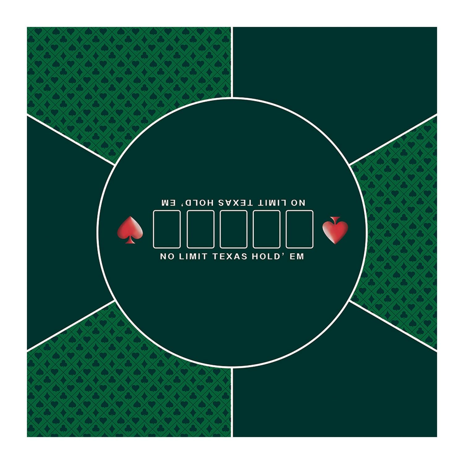 Tapis de poker carré en caoutchouc pour tables de poker 80/100/120/140/160 cm - Vert - 80 x 80 cm