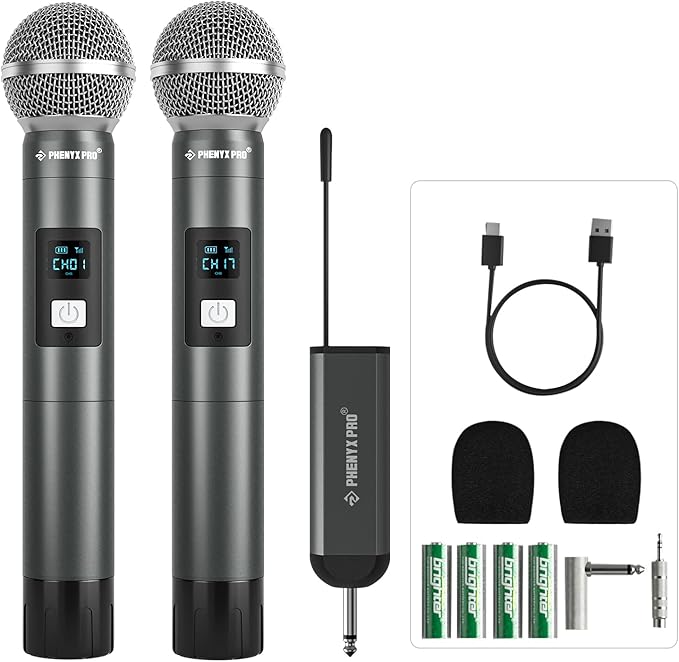 Phenyx Pro Dual Digital Wireless Microphone System, w/ 2 Handheld