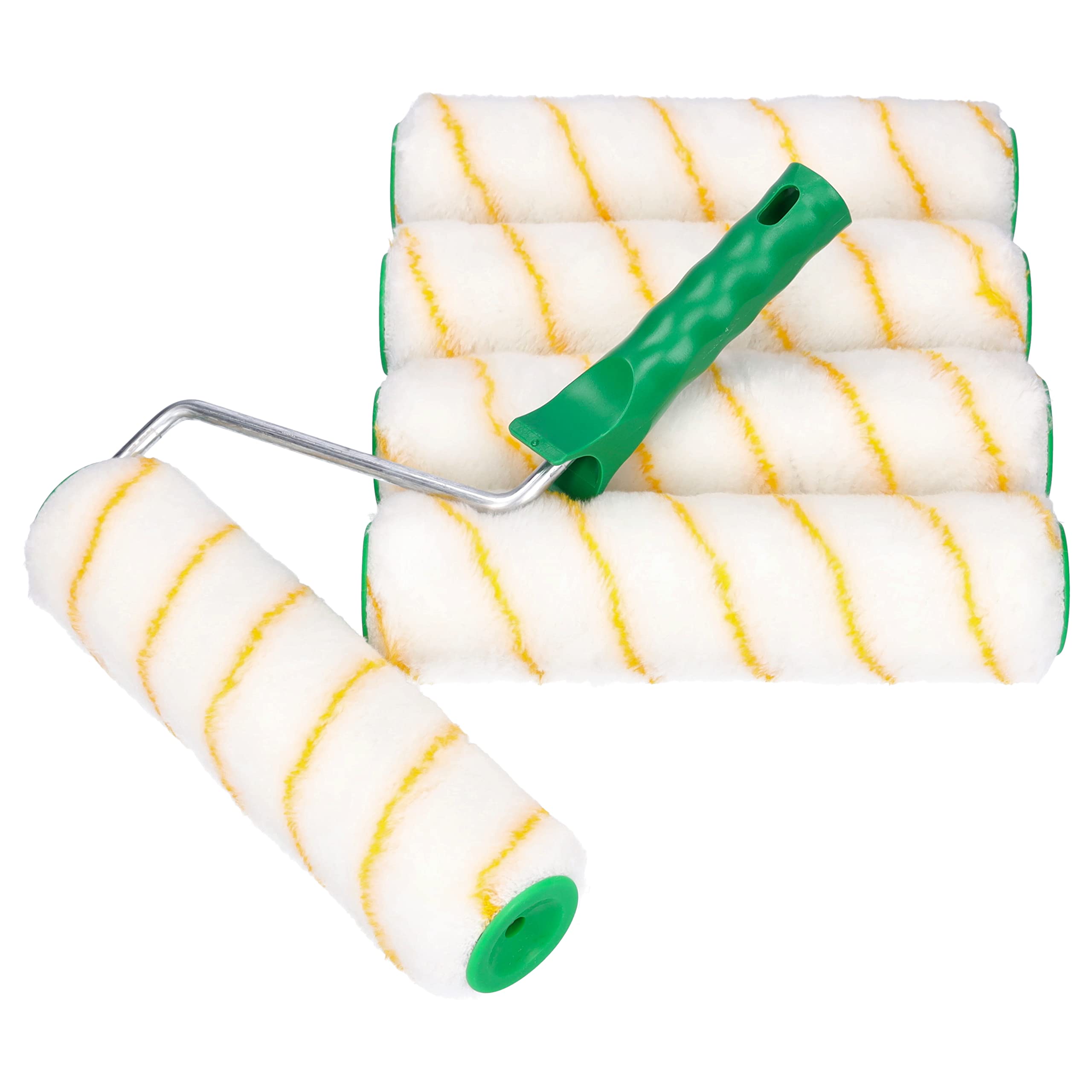 ToolSpace rodillo de pintura - juego de 6 piezas rodillo de pintura profesional, 5 rodillos de pintura (ancho 25cm) 12 mm pelo mango poliacrílico 8mm/25cm varilla telescópica acoplable pintor