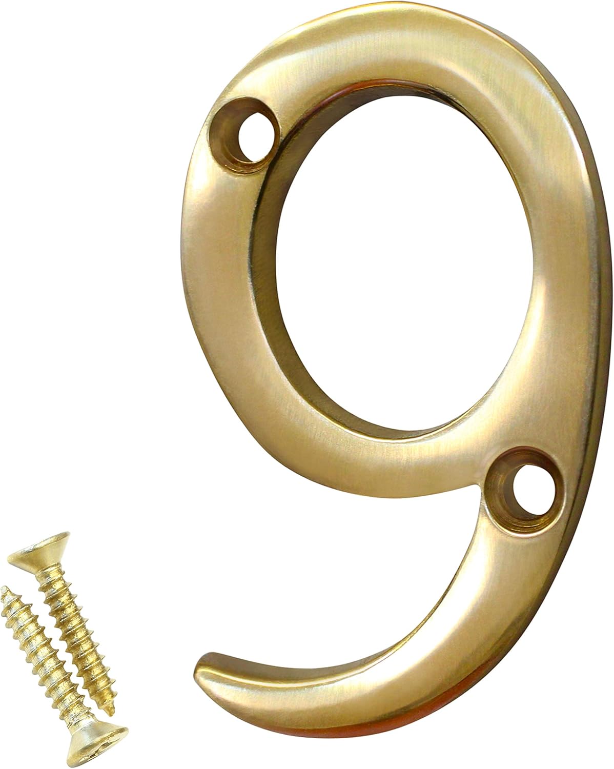 RCH Hardware 2359PB050 Brass 2-Inch Tall House Mailbox Number with Matching Screws (9, Polished Chrome)