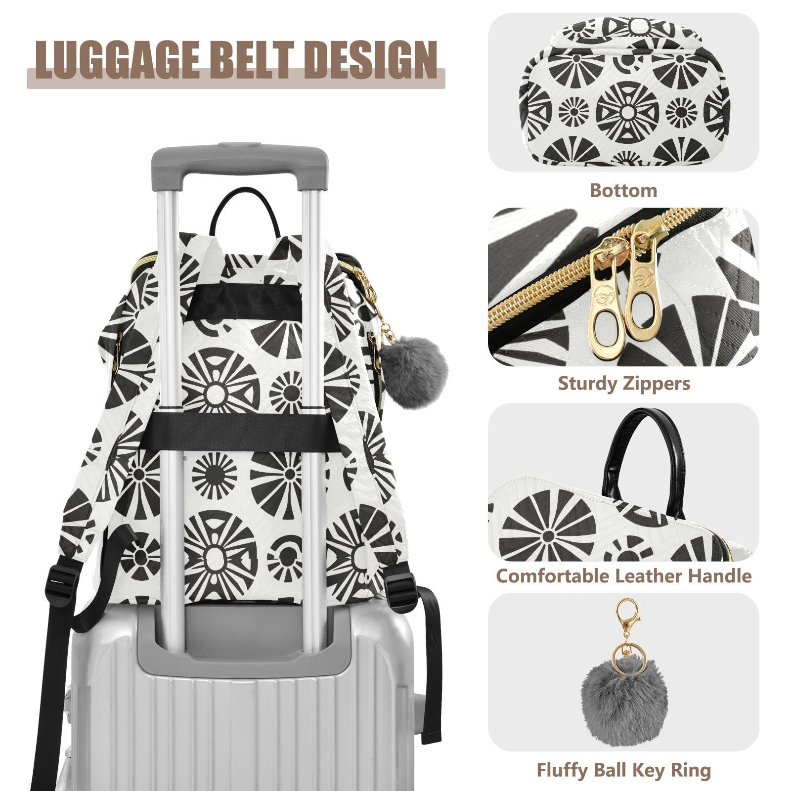 Zaino elegante da donna, 15 l, resistente, leggero