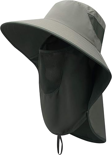 icolor Summer Sun Cap Fishing Hats UPF 50+ Sun Protection Travel Beach Hat with Neck Face Flap Cover for Man Women