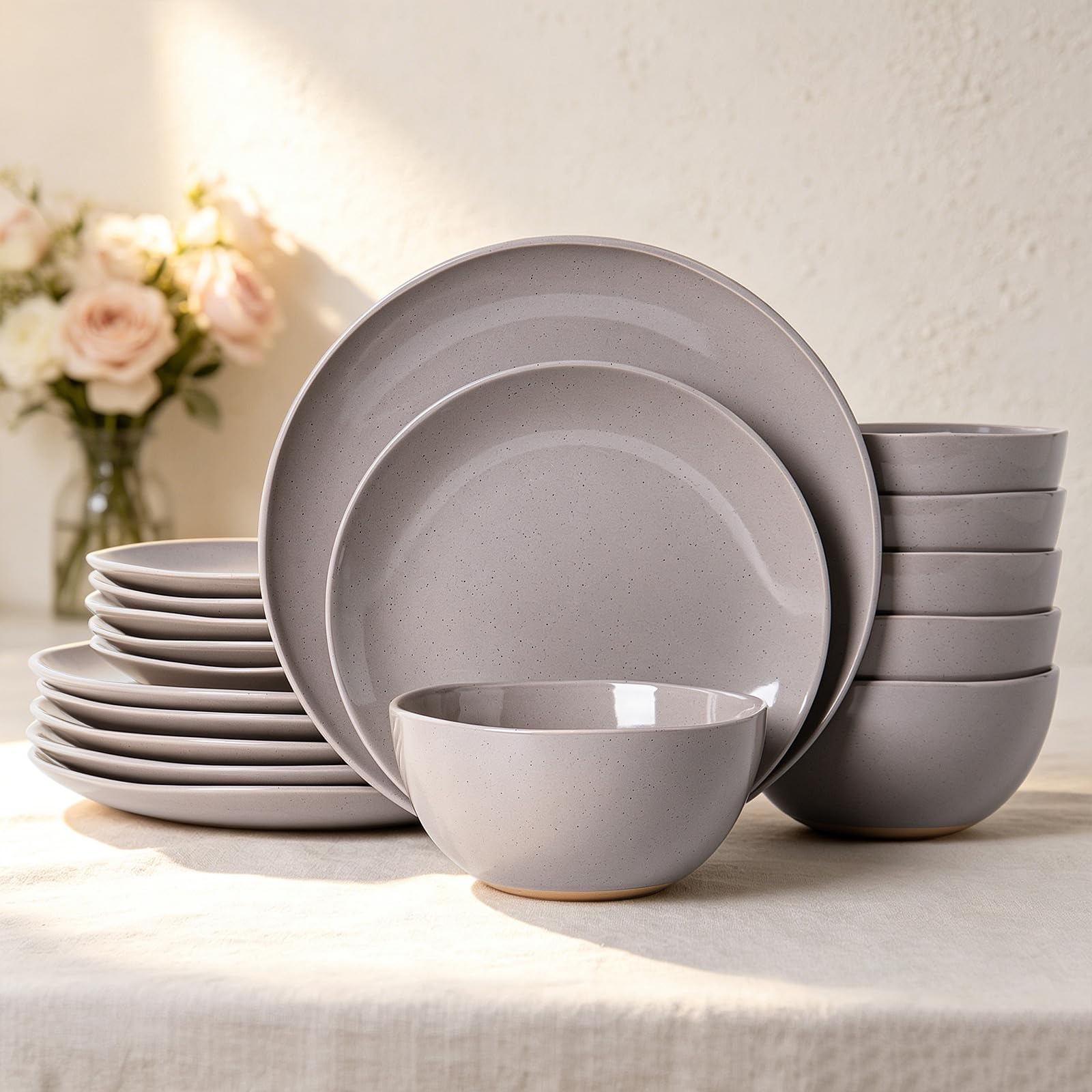 Amazon.com | ALOFMO Dinnerware Sets for 6, 18 Pieces Stoneware