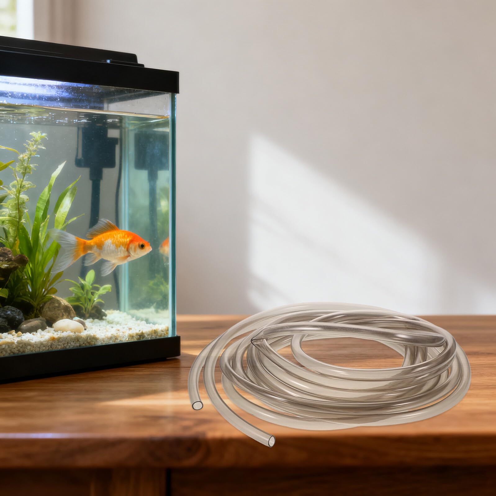 Manguera Flexible de PVC para Acuario de 5 M con Abrazadera Cambiador de Agua y Aspirador de Sustrato para Limpieza de Peceras de Agua Dulce y Salada Herramienta de