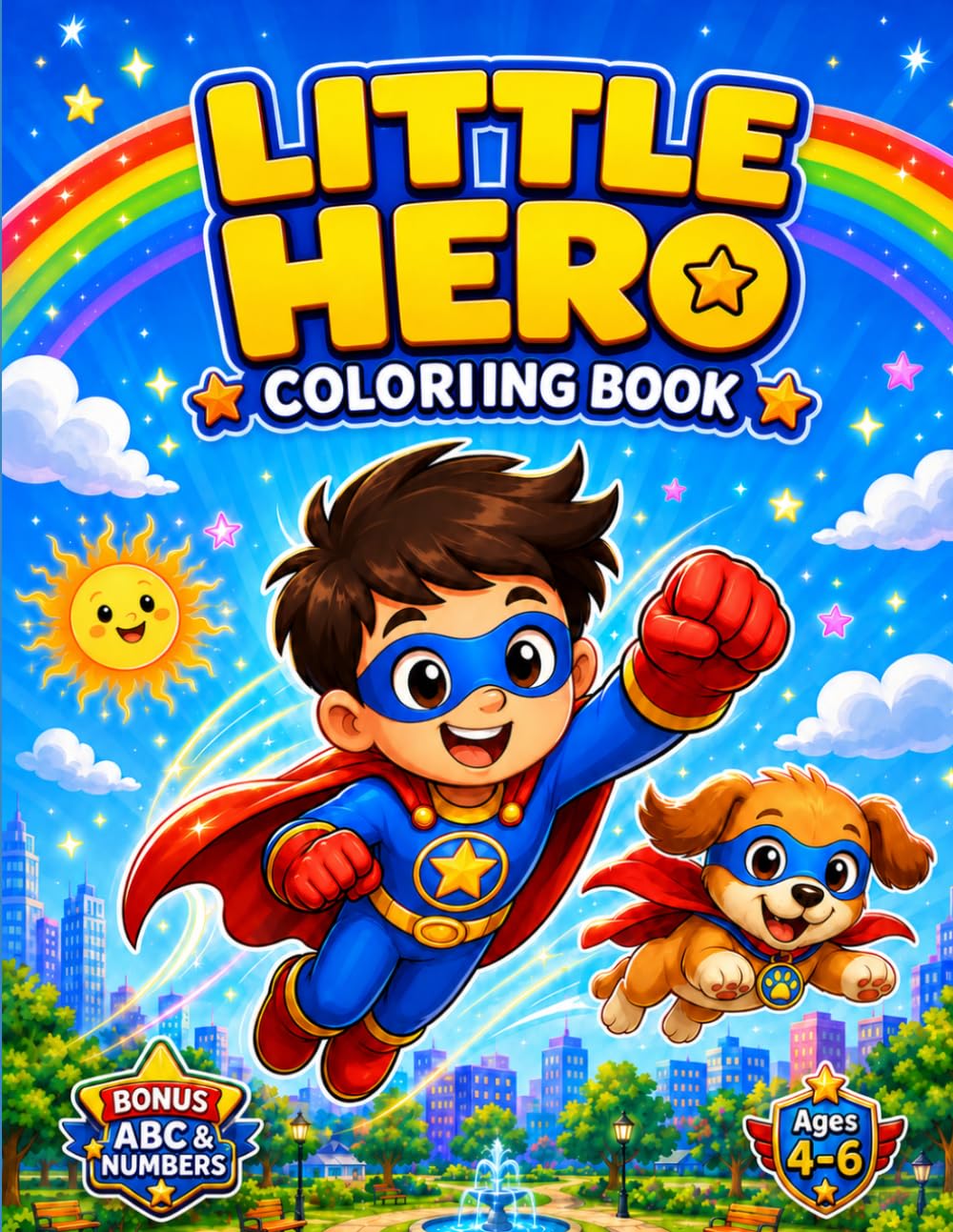 Little Hero Coloring Book for Kids Ages 4–6: Fun Superhero Adventures, Brave Heroes, Flying Action Scenes & Cute Hero Puppy Coloring Pages with Bonus ... (Smash Kids Coloring & Learning Series)