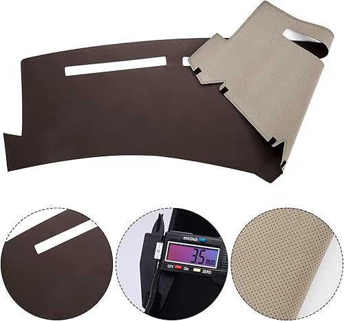 Miniatura 5 de BERKSYDE Cubierta de cuero para salpicadero, protección solar, antivértigo, compatible con Toyota Camry 2007-2011 (marrón)