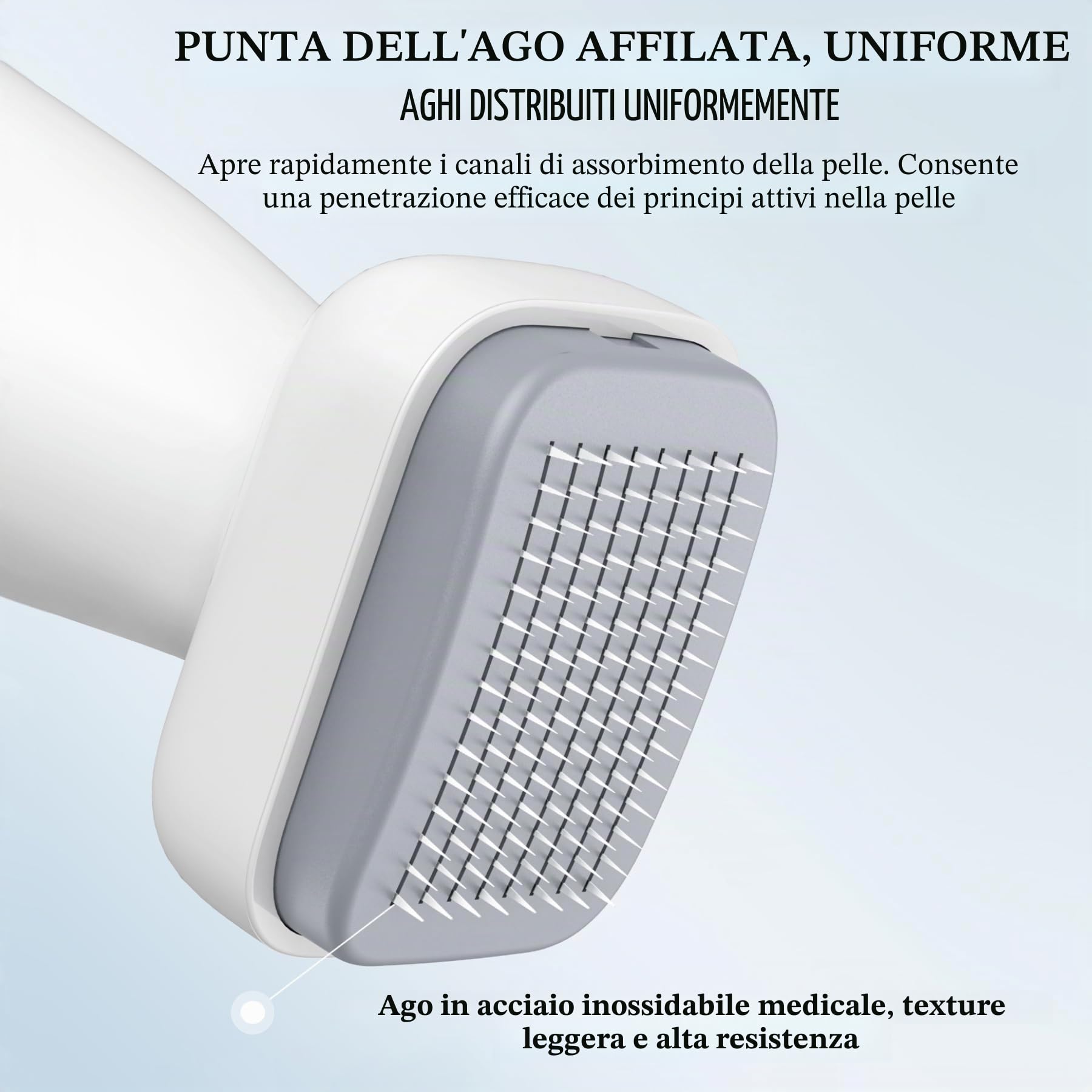 P-Beauty Derma Stamp - Microneedling - Mesoroller con 120 aghi in acciaio inox di alta qualità, lunghezza regolabile 0-2 mm, per anti-invecchiamento, rigenerazione della pelle, crescita dei capelli