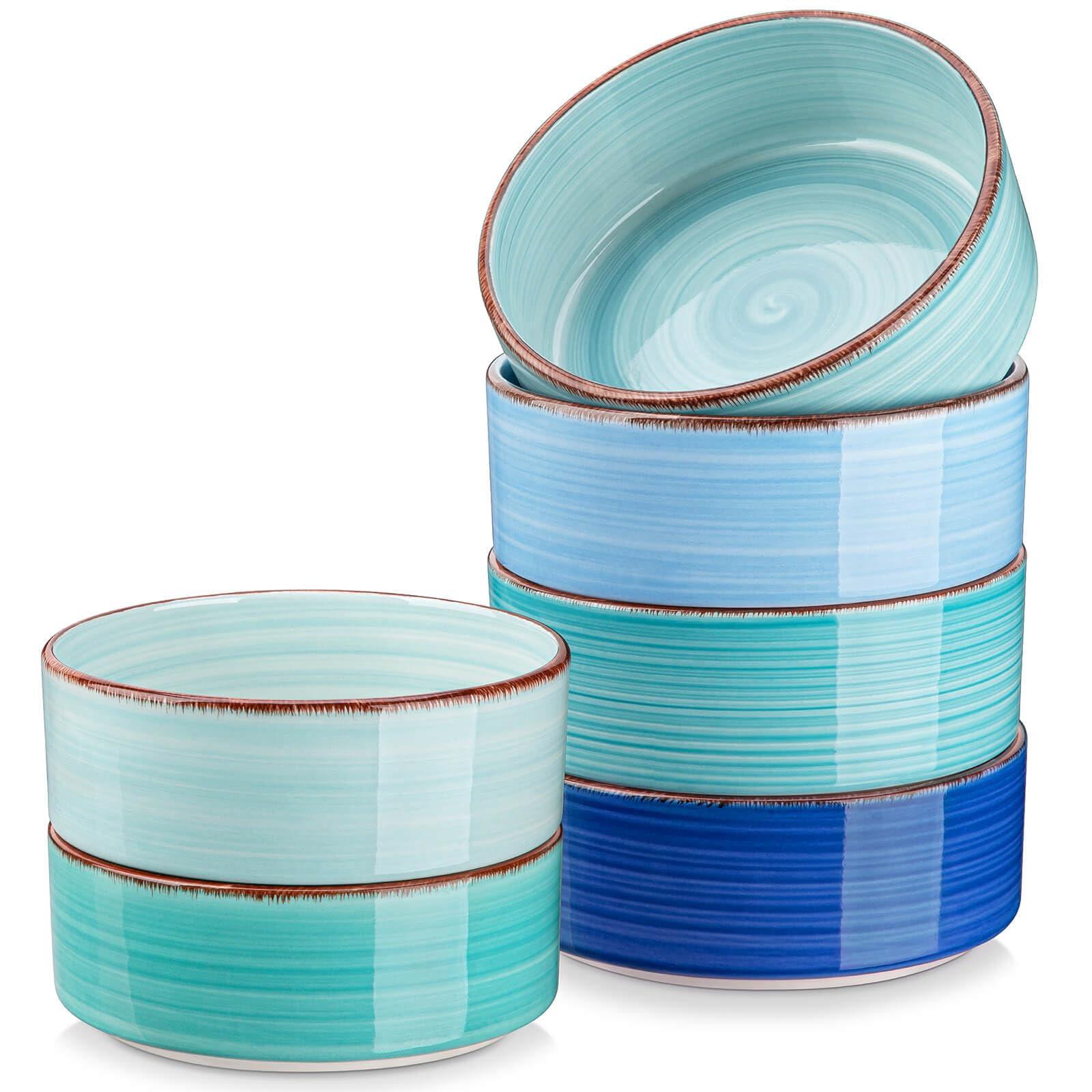 vancasso Bonita Cereal Bowls, 25 oz Ceramic Soup Bowls Set of 6, Serving Bowls, Dessert Bowls, Dipping Bowls, Dishwasher & Microwave Safe, for Salad, Porridge, Rice, Warm Color — view 27