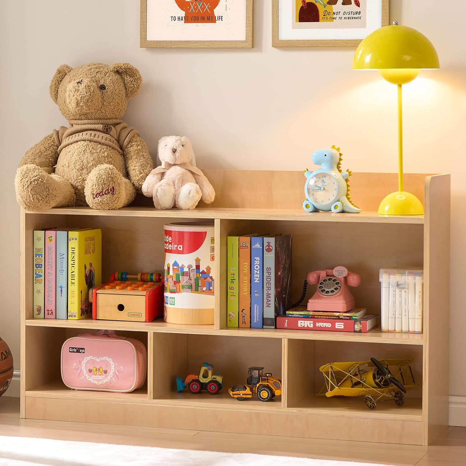 2tier Montessori bookshelf and toy organizer for kids rooms