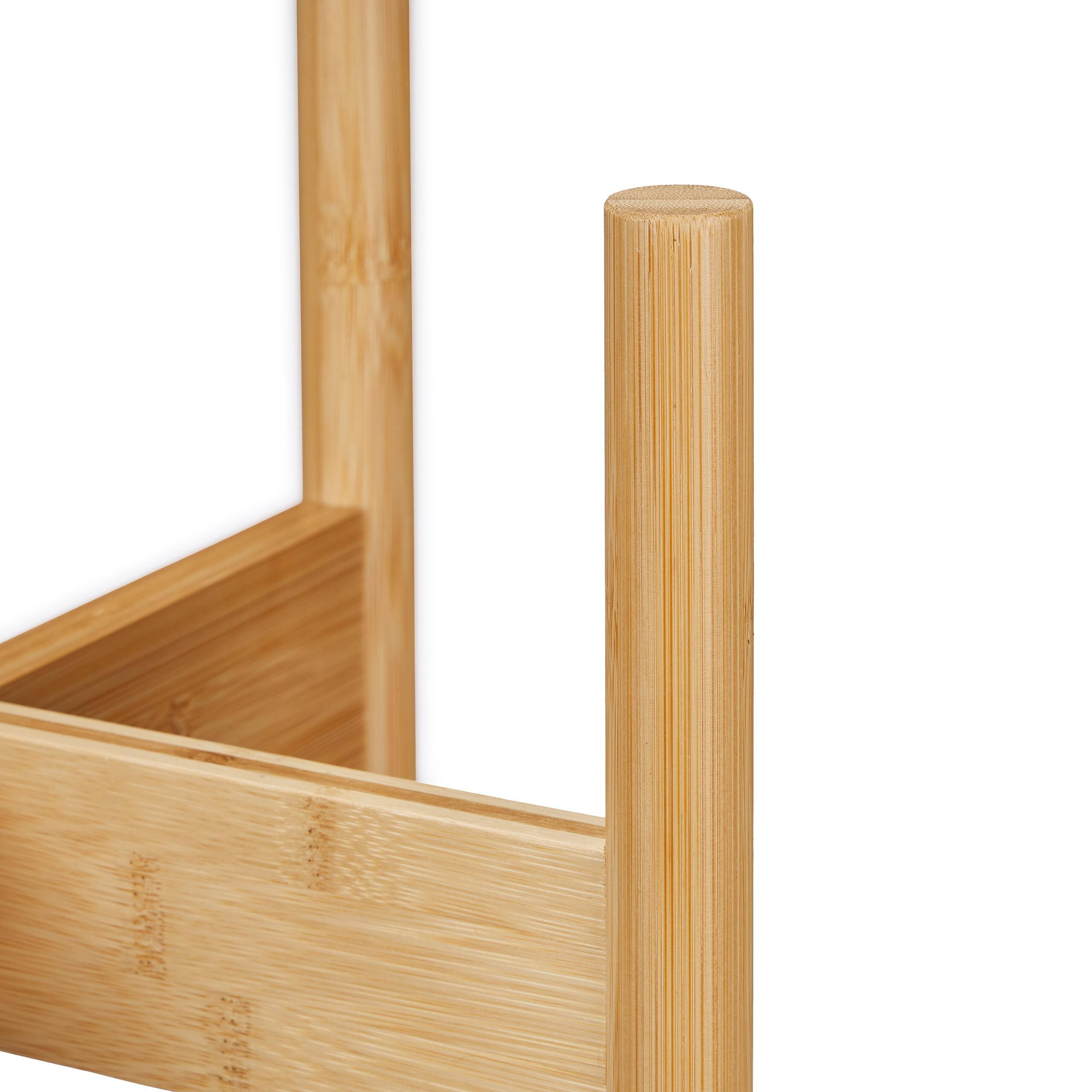Relaxdays Supporto per Fiori e Piante in Vaso da D: 29 cm, Set da 3 Portavasi, Fioriere da Interno, in bambù, Naturale