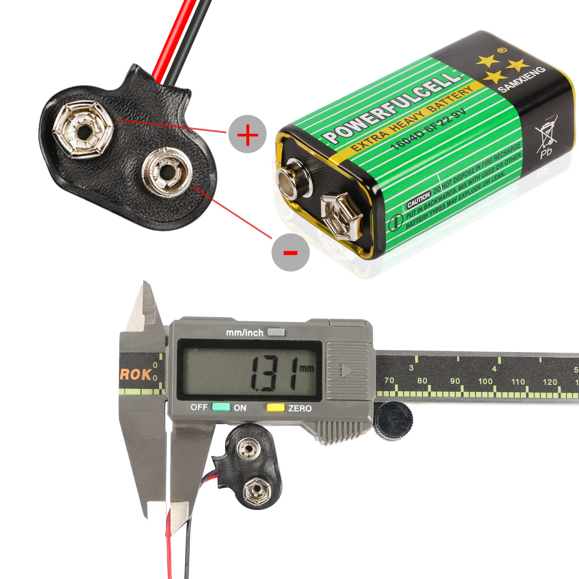 4 X 9 Volt Clip Batteria Blocco Batteria Clip Cavo Di Collegamento Per Blocch