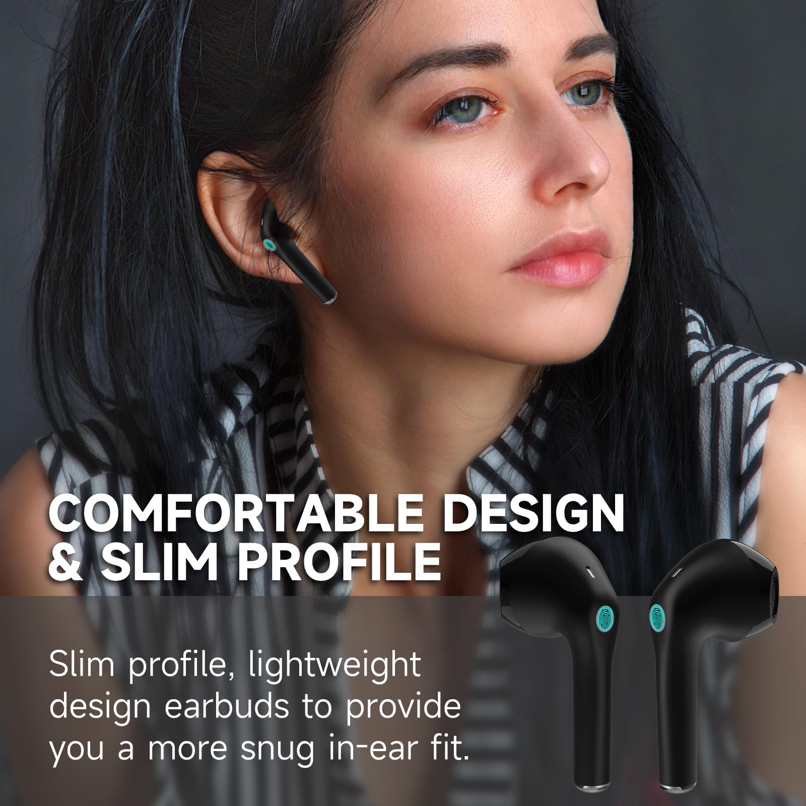 1 Hora Bluetooth Wireless Earbuds with Charging Case, in-Ear Headphones view 7