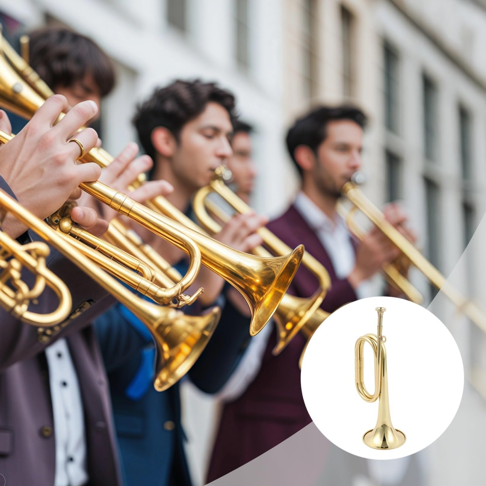 C Messing-Trompete für angehende Musiker, kompaktes 32,8 cm Design, klarer Klang, perfekt für Bands und Ensembles